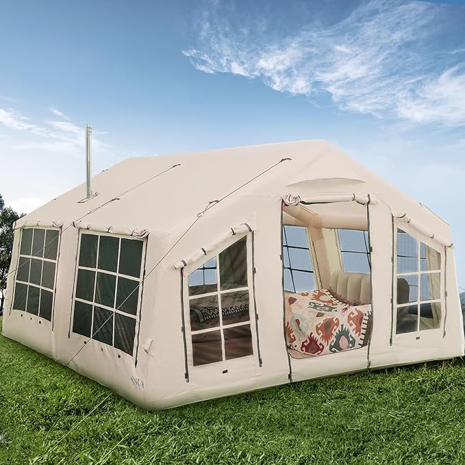 2025 Upgraded 100% Waterproof Inflatable Camping Tent