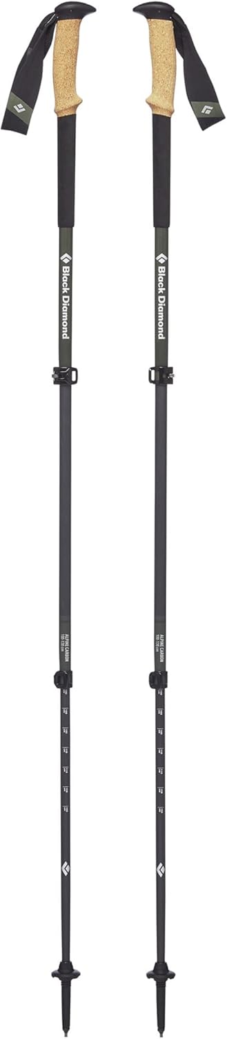 Black Diamond Alpine Carbon Cork Trekking Poles, Pair of 2 Ultra Lightweight Carbon Fiber Hiking Sticks for Backpacking and Mountaineering, Tundra