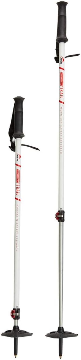 MSR DynaLock Trail 2-Section Alumunium Backcountry Poles, White, 80-140cm