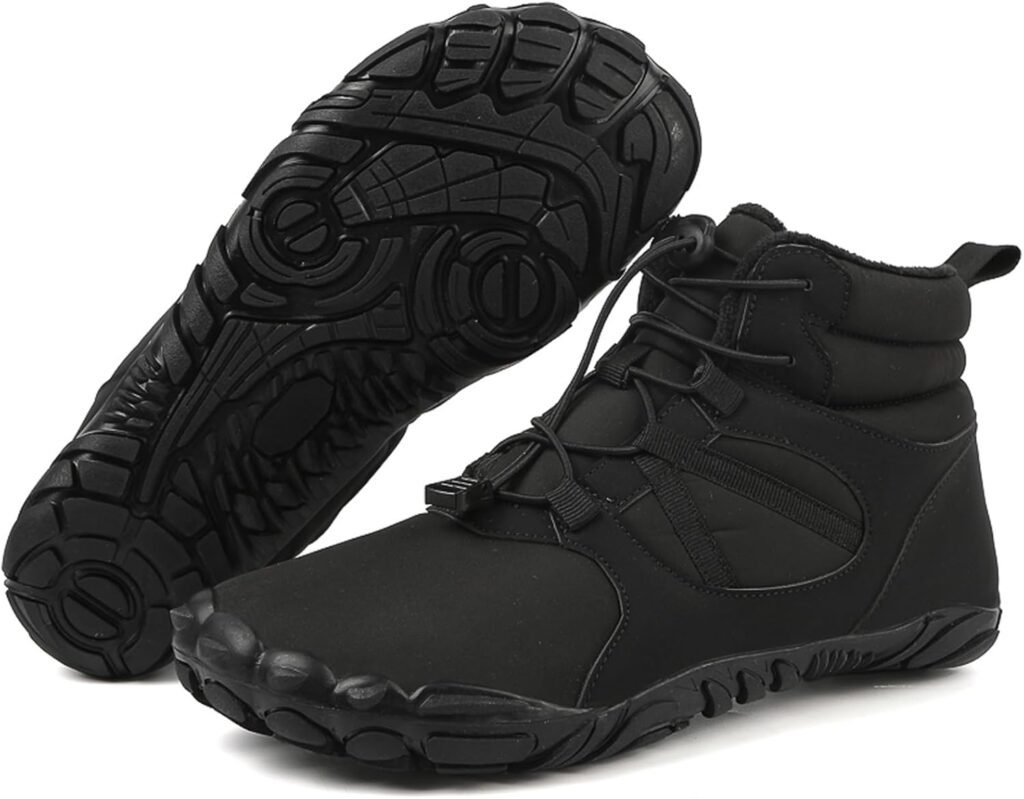 Barefoot Shoes Mens Womens Winter Warm Wide Toe Box Minimalist Zero Drop Outdoor Sole High-top Walking Shoes Snow Boots