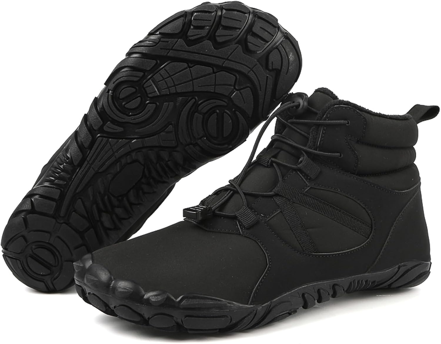 Barefoot Shoes Mens Womens Winter Warm Wide Toe Box Minimalist Zero Drop Outdoor Sole High-top Walking Shoes Snow Boots