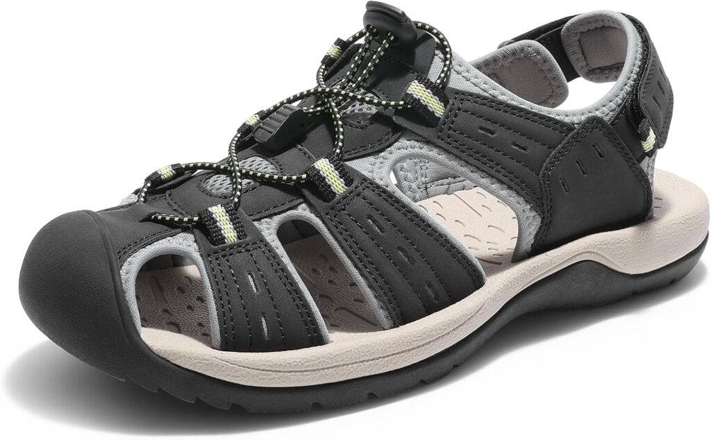DREAM PAIRS Men's Support Sandals Outdoor Hiking Sandals Closed Toe Athletic Lightweight Walking Comfortable Sandals Water Shoes