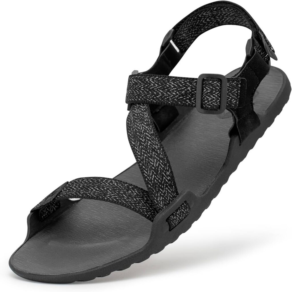 Pulltop Men's Wide Barefoot Sandals - Minimalist | Zero Drop | Ultralight Trail Running Hiking Sandals Adjustable