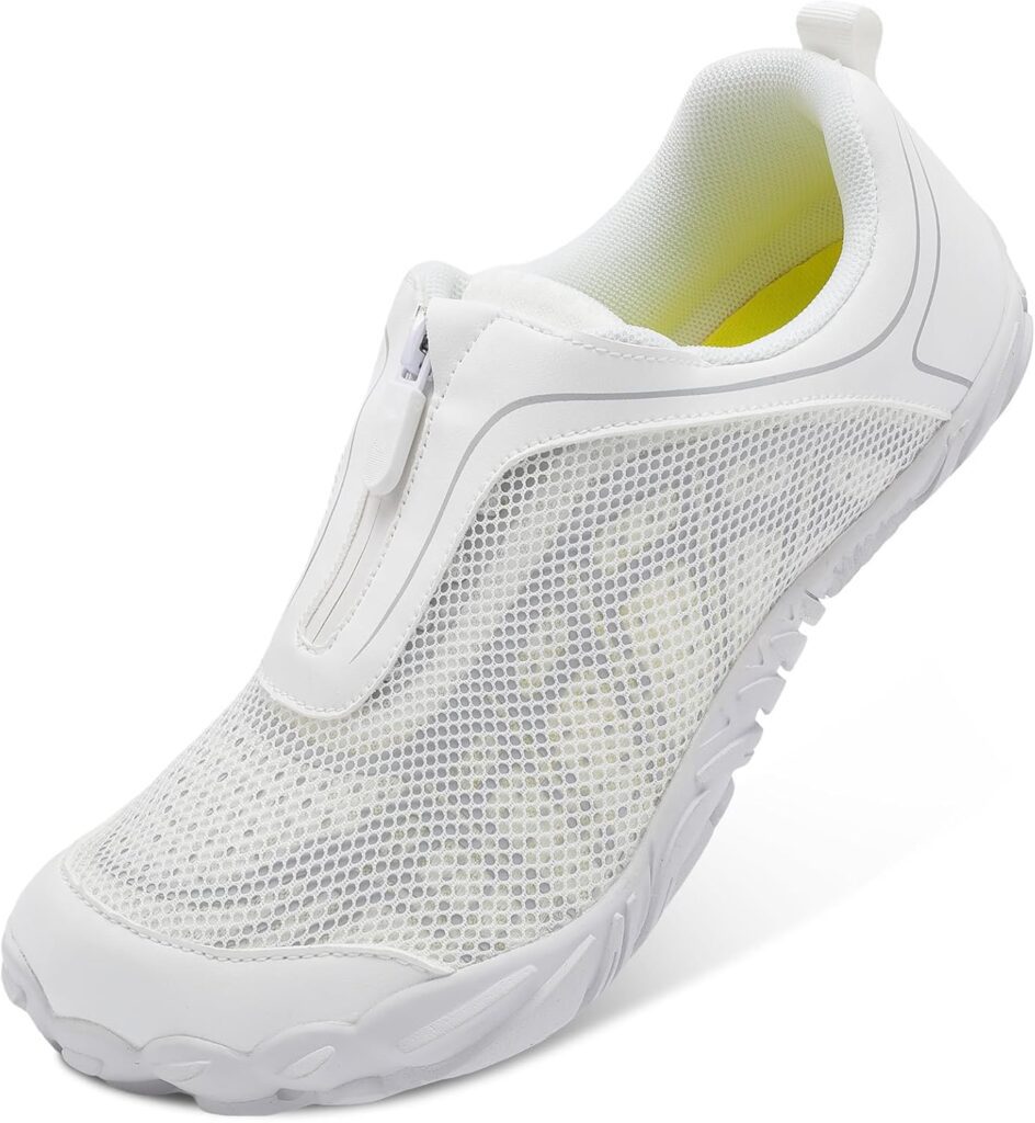 Scurtain Unisex Mens Womens Water Shoes Athletic Sports Aqua Shoes Barefoot Hiking Water Shoes Quick Dry Yoga Pool Swim Surf Beach Walking Shoes with Zipper