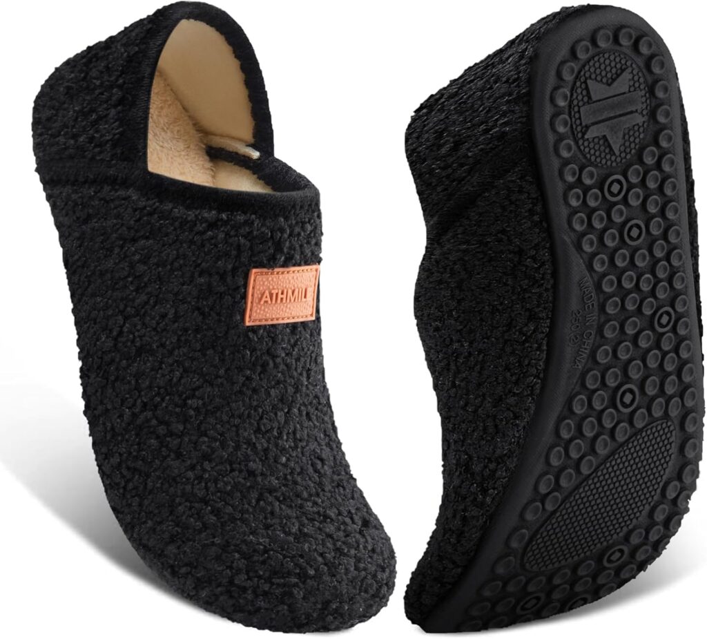 ATHMILE House Slippers for Women Men Indoor Barefoot Slippers Socks Furry Slip on House Shoes Cozy Comfy for Home Bedroom Travel Yoga