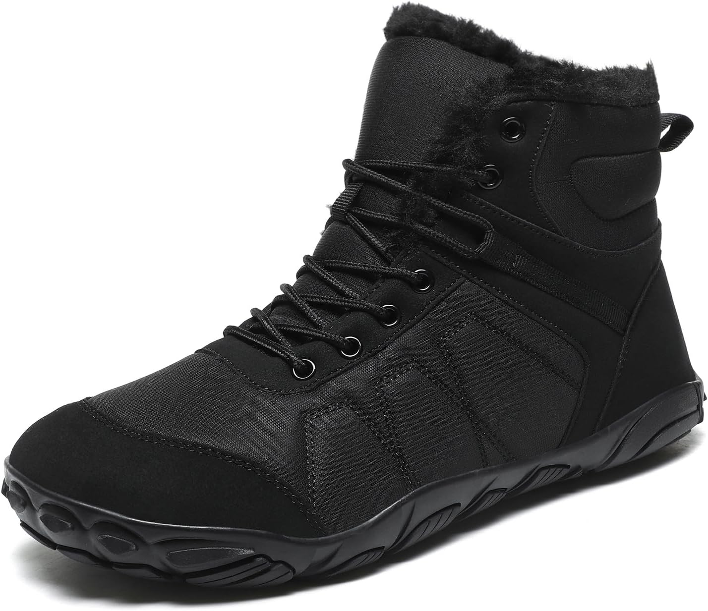 Mens Womens Snow Boots Winter Barefoot Shoes Warm Fur Lined Short Ankle Booties Outdoor Anti-Slip Wide Toe Box Walking Winter Shoes