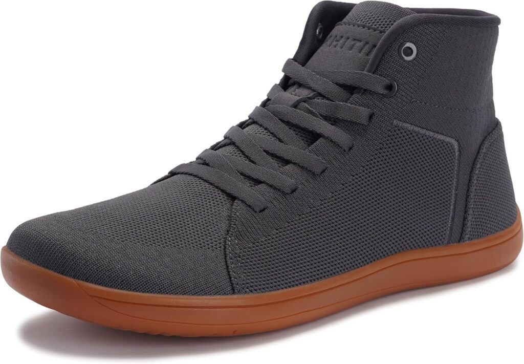 WHITIN Men's High Top Minimalist Barefoot Shoes | Wide Toe Box + Zero Drop Sole