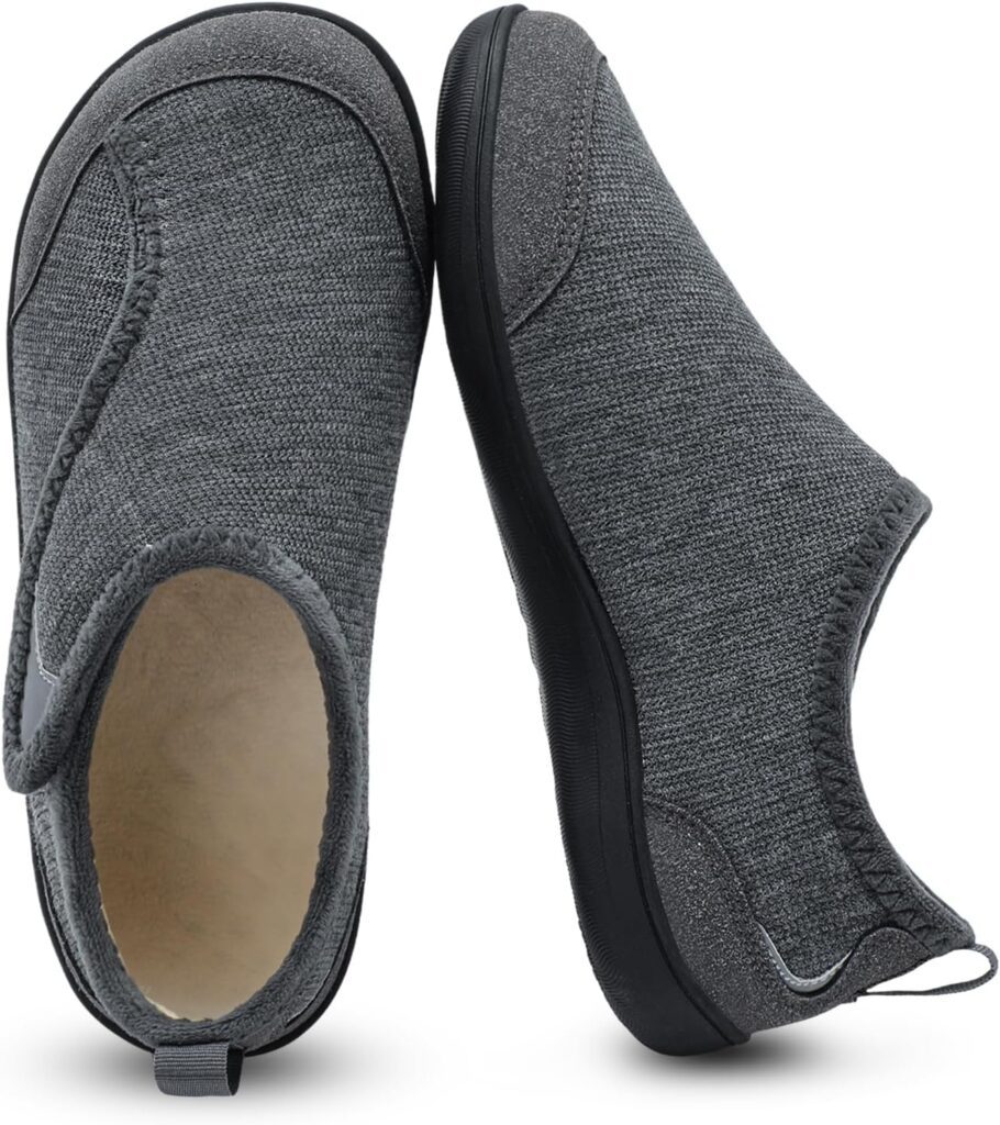 QFH Cozy Slippers for Women & Men - Wide, Diabetic, Barefoot Walking Shoes - Non-Slip, Soft Lining, Comfy House Shoes